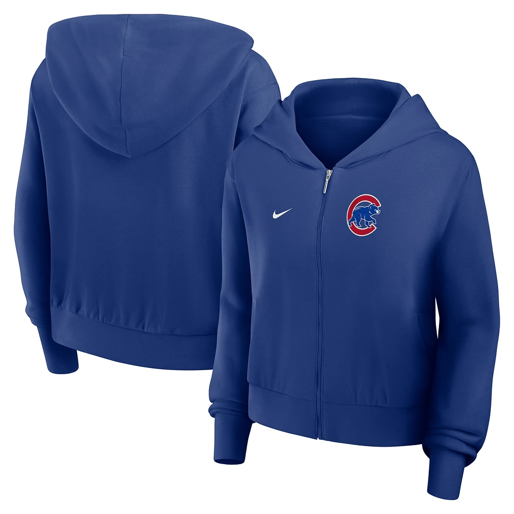 Sweat à capuche entièrement zippé Nike bleu marine Chicago Cubs pour homme