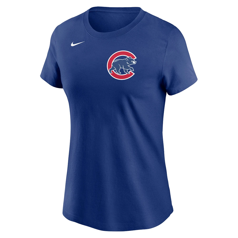 Women's Nike  Royal Chicago Cubs Fuse Wordmark T-Shirt