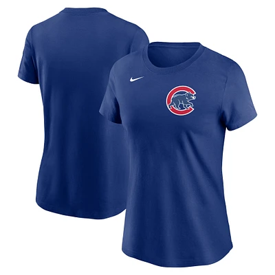 Women's Nike  Royal Chicago Cubs Fuse Wordmark T-Shirt