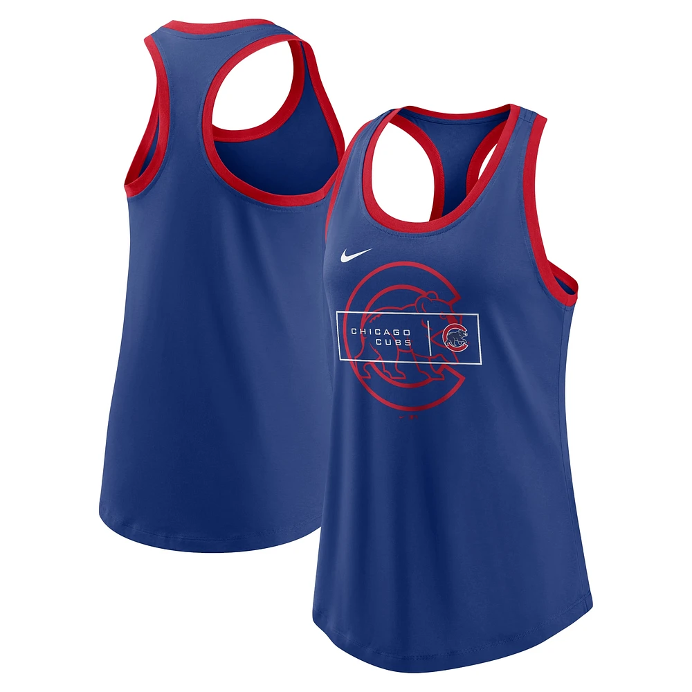 Débardeur Performance Nike Royal Chicago Cubs X-Ray Racerback pour femme