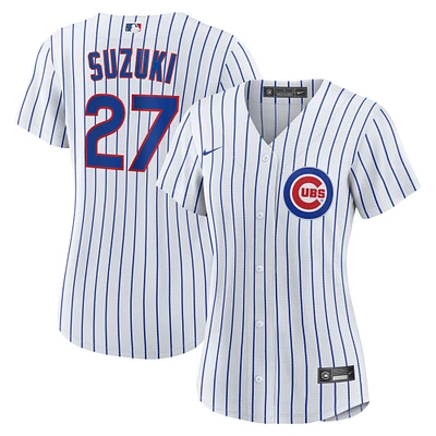 Maillot Nike Seiya Suzuki pour femme, réplique à domicile des Chicago Cubs, blanc