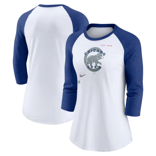 Lids Chicago Cubs Nike Women's Henley 3/4-Sleeve Raglan Tri-Blend