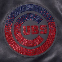 Veste à boutons-pression en satin strass noir Pro Standard Chicago Cubs pour femme