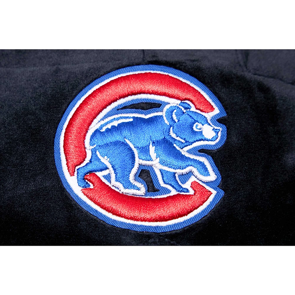 Women's Pro Standard Black Chicago Cubs Classic Velour Lounge Shorts