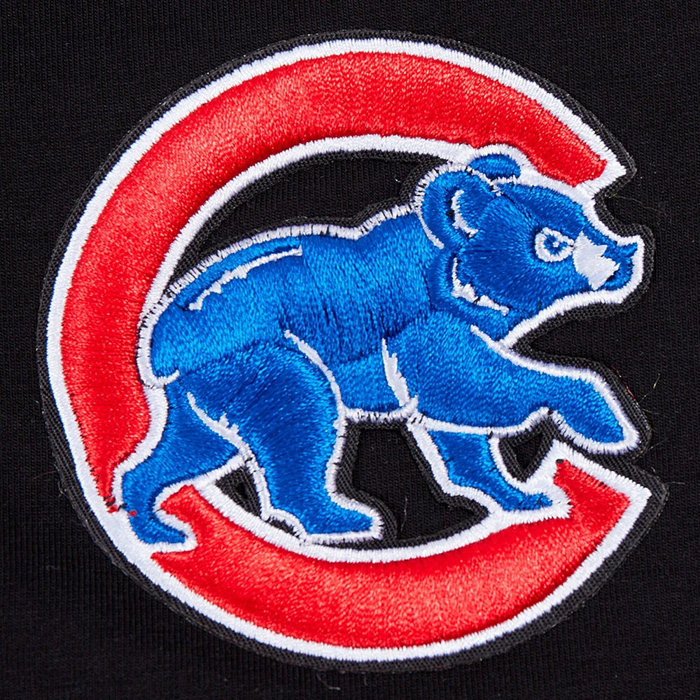 Women's Pro Standard  Black Chicago Cubs Rhinestone Slim Fit T-Shirt