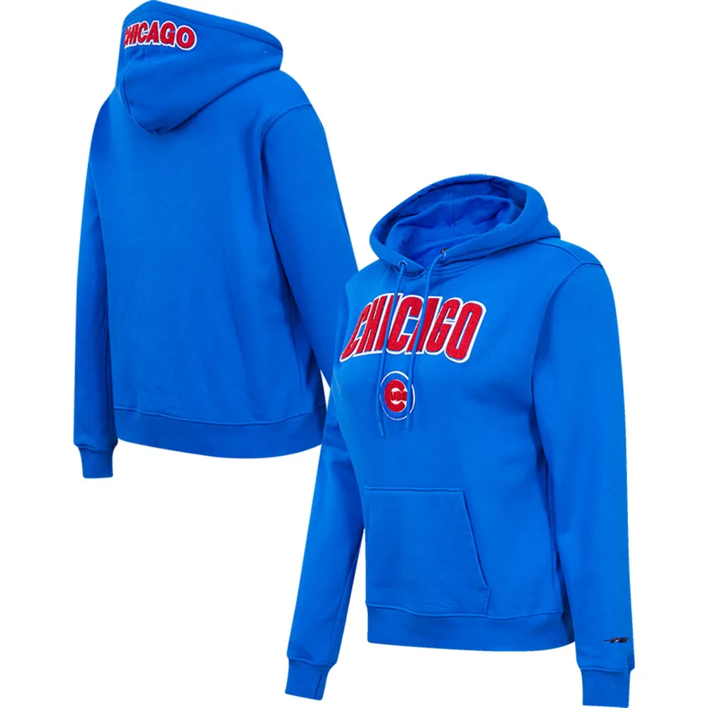Women's Refried Apparel White/Royal Chicago Cubs Cropped Pullover