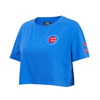 Women's Pro Standard Royal Chicago Cubs Classic Team Boxy Cropped T-Shirt