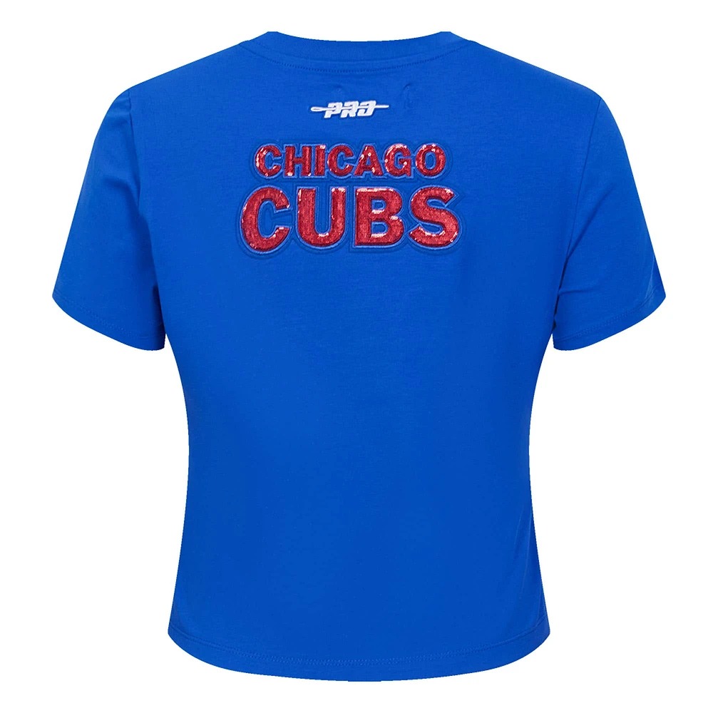 Women's Pro Standard Royal Chicago Cubs Game Day Classics Baby Doll T-Shirt