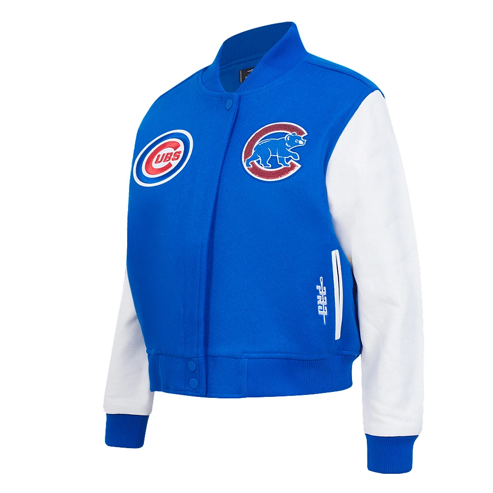 Women's Pro Standard  Royal Chicago Cubs Game Day Classics Wool Full-Zip Varsity Jacket