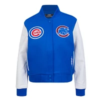Women's Pro Standard  Royal Chicago Cubs Game Day Classics Wool Full-Zip Varsity Jacket