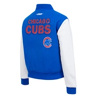 Women's Pro Standard  Royal Chicago Cubs Game Day Classics Wool Full-Zip Varsity Jacket