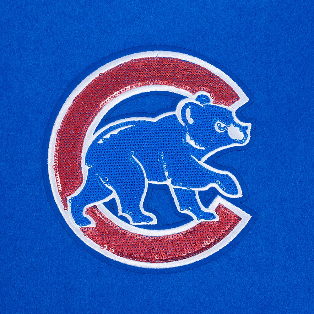 Women's Pro Standard  Royal Chicago Cubs Game Day Classics Wool Full-Zip Varsity Jacket