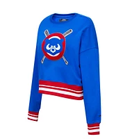 Women's Pro Standard Royal Chicago Cubs Mash Up Pullover Sweatshirt