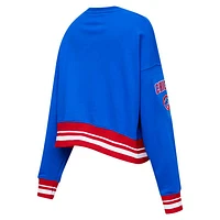 Women's Pro Standard Royal Chicago Cubs Mash Up Pullover Sweatshirt