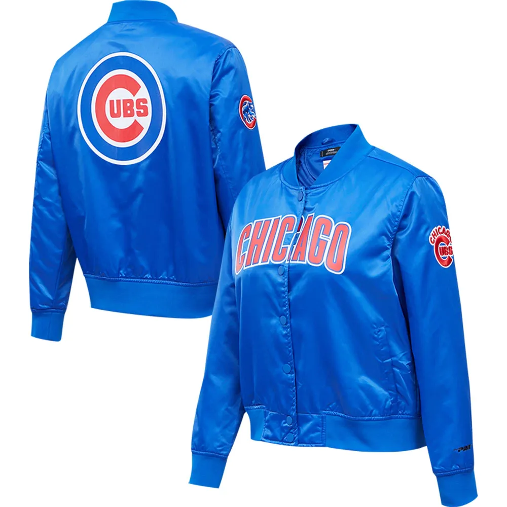 Veste universitaire Pro Standard Royal Chicago Cubs en satin à boutons-pression pour femme