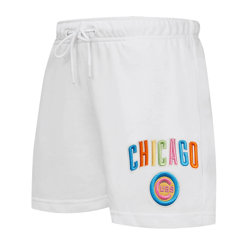 Short néon délavé Chicago Cubs Pro Standard pour femme, blanc