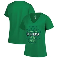 Women's Profile  Kelly Green Chicago Cubs Plus Celtic V-Neck T-Shirt