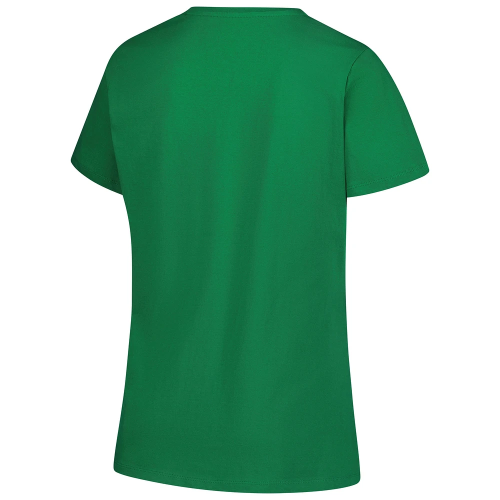 Women's Profile  Kelly Green Chicago Cubs Plus Celtic V-Neck T-Shirt