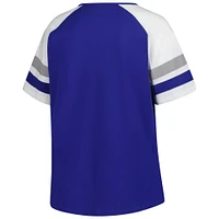 Women's Profile  Royal Chicago Cubs Plus Sized Arched Notch Neck T-Shirt