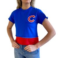 Women's Refried Apparel Royal Chicago Cubs Cropped T-Shirt