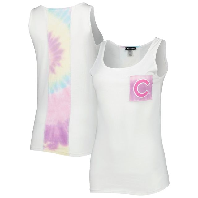 Débardeur tie-dye blanc Chicago Cubs de Refried Apparel pour femme