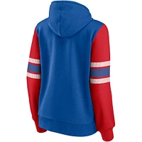 Women's Royal/Red Chicago Cubs Primary Script Full-Zip Hoodie