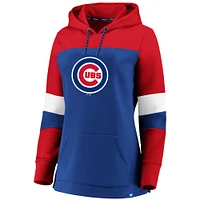 Women's Royal Chicago Cubs Plus Colorblock Pullover Hoodie