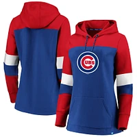 Women's Royal Chicago Cubs Plus Colorblock Pullover Hoodie