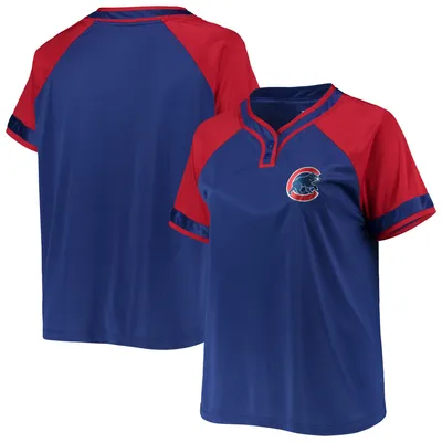 Chicago Cubs Women's Plus Raglan T-Shirt - Royal