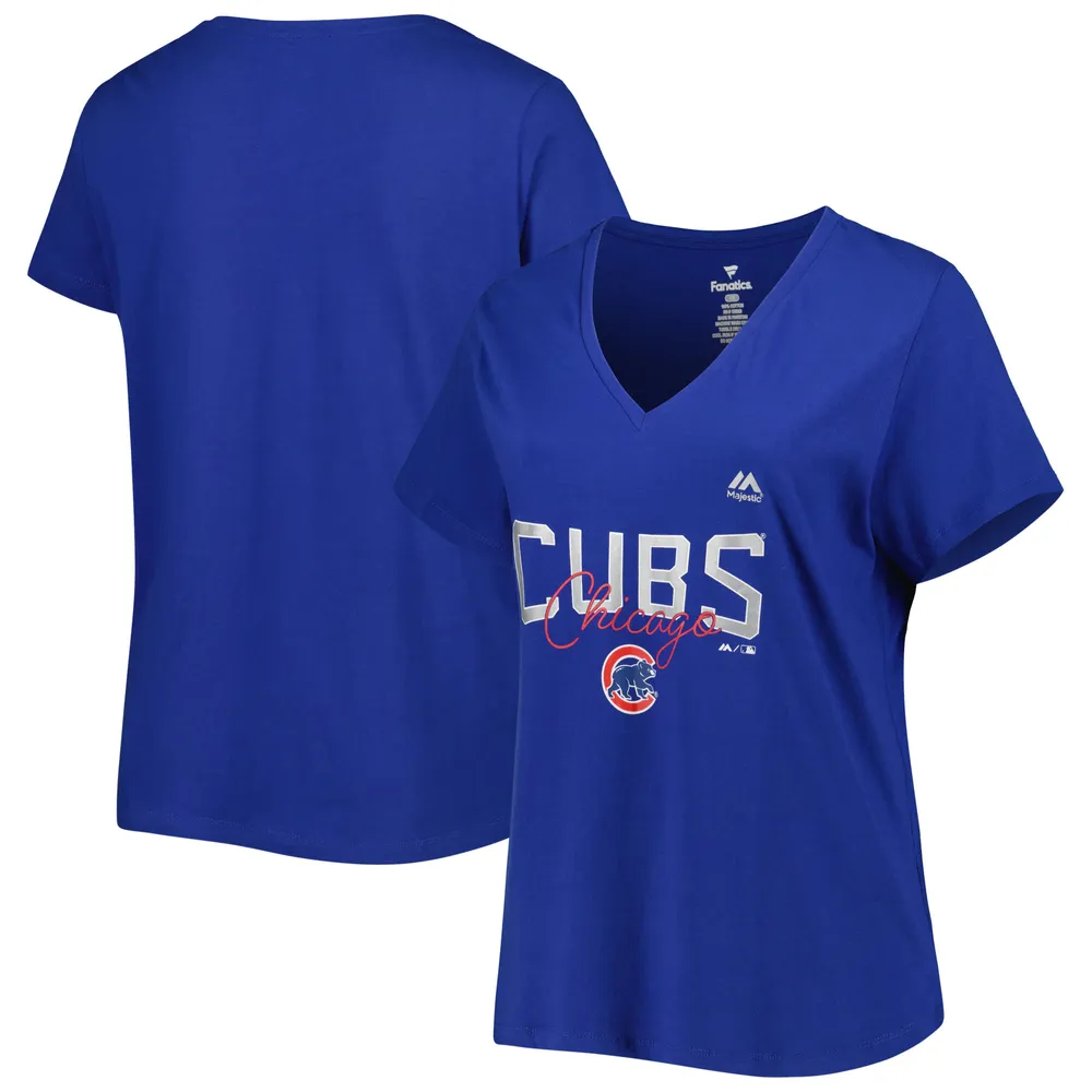 Profile Women's Royal Chicago Cubs Plus V-Neck T-Shirt