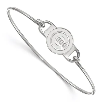 Chicago Cubs Women's Logo Bangle Bracelet - Silver