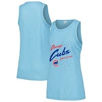 Débardeur a col montant en gaze bleu clair pour femmes Soft as Grape des Chicago Cubs