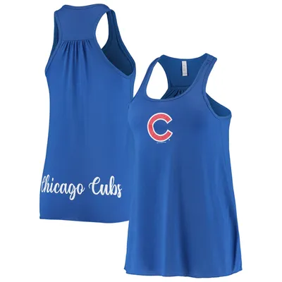 Soft As A Grape Royal Chicago Cubs Plus Size High Neck Tri-Blend Tank Top