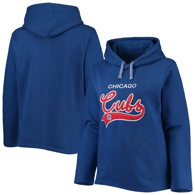 Soft As A Grape Women's Royal and Heathered Gray Chicago Cubs Rugby Pullover Hoodie - Royal, Heathered Gray