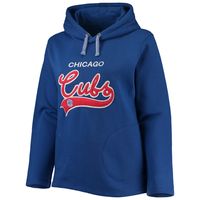 Women's Soft as a Grape Royal Chicago Cubs Plus Side Split Pullover Hoodie