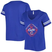 Soft as a Grape Women's Soft as a Grape Royal Chicago Cubs Plus V-Neck  Jersey T-Shirt