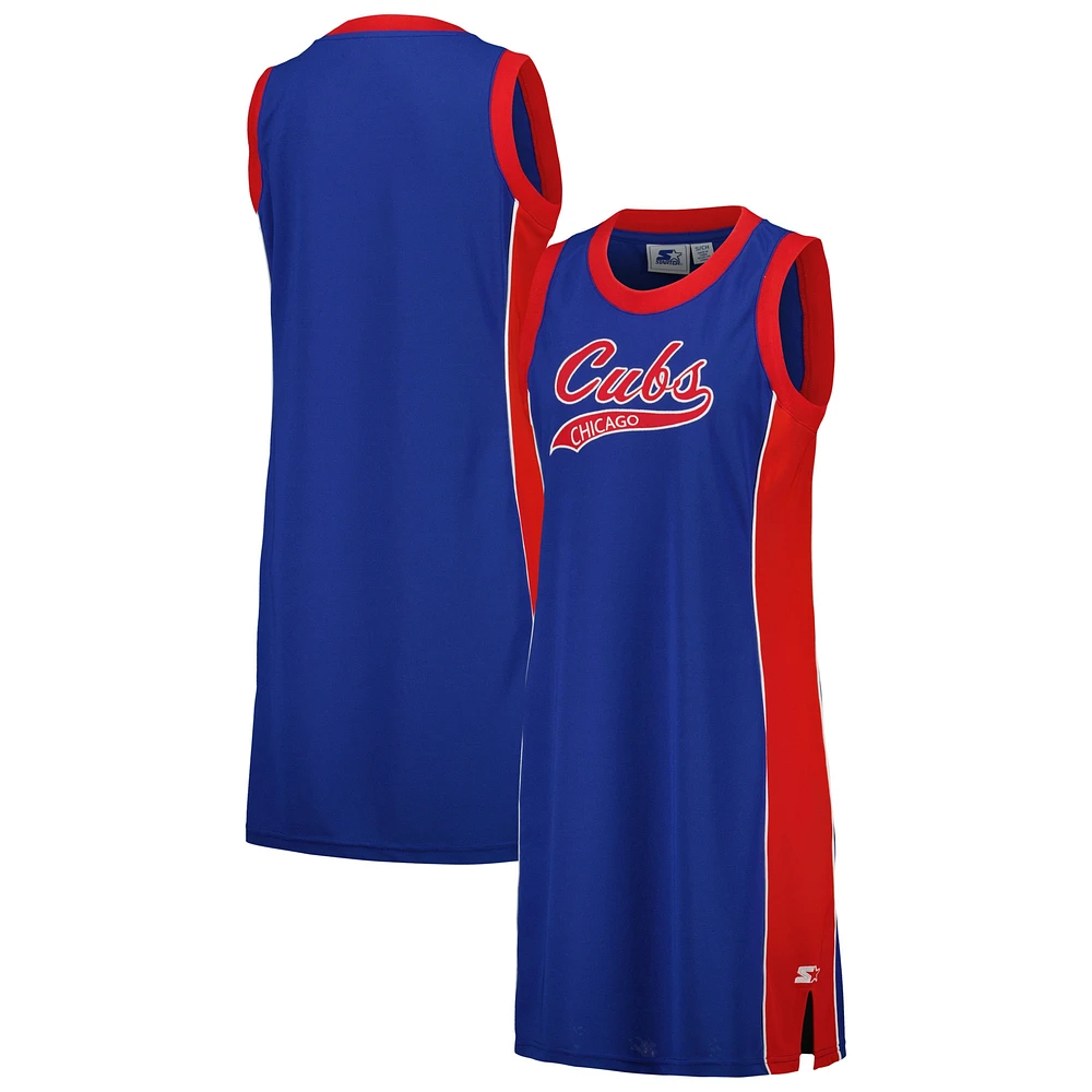 Women's Starter Royal Chicago Cubs Slam Dunk Tank Sneaker Dress