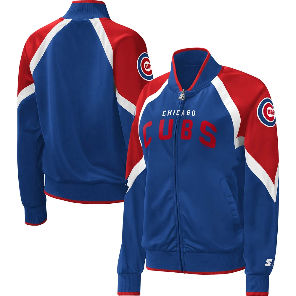 Veste de survêtement Starter Royal Chicago Cubs Touchdown Raglan pour femme