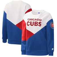 Sweat à capuche Starter blanc/royal Chicago Cubs Shutout pour femme