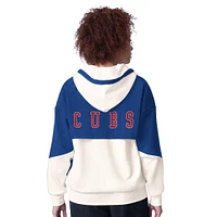 Women's Starter White Chicago Cubs Scrimmage Full-Zip Hoodie