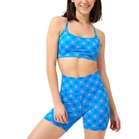 Women's Terez Blue Chicago Cubs TLC Printed High-Waisted Bike Shorts