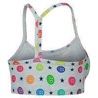 Women's Terez Gray Chicago Cubs TLC Rainbow Bra