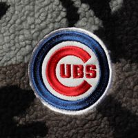 Women's The Wild Collective Black Chicago Cubs Camo Sherpa Full-Zip Bomber Jacket