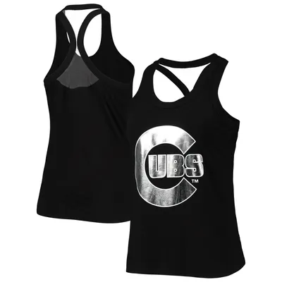 Chicago Cubs The Wild Collective Women's Tonal Athleisure Racerback Tank Top - Black