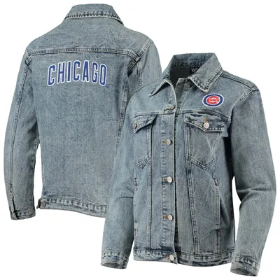 Chicago Cubs The Wild Collective Women's Team Patch Denim Button-Up Jacket