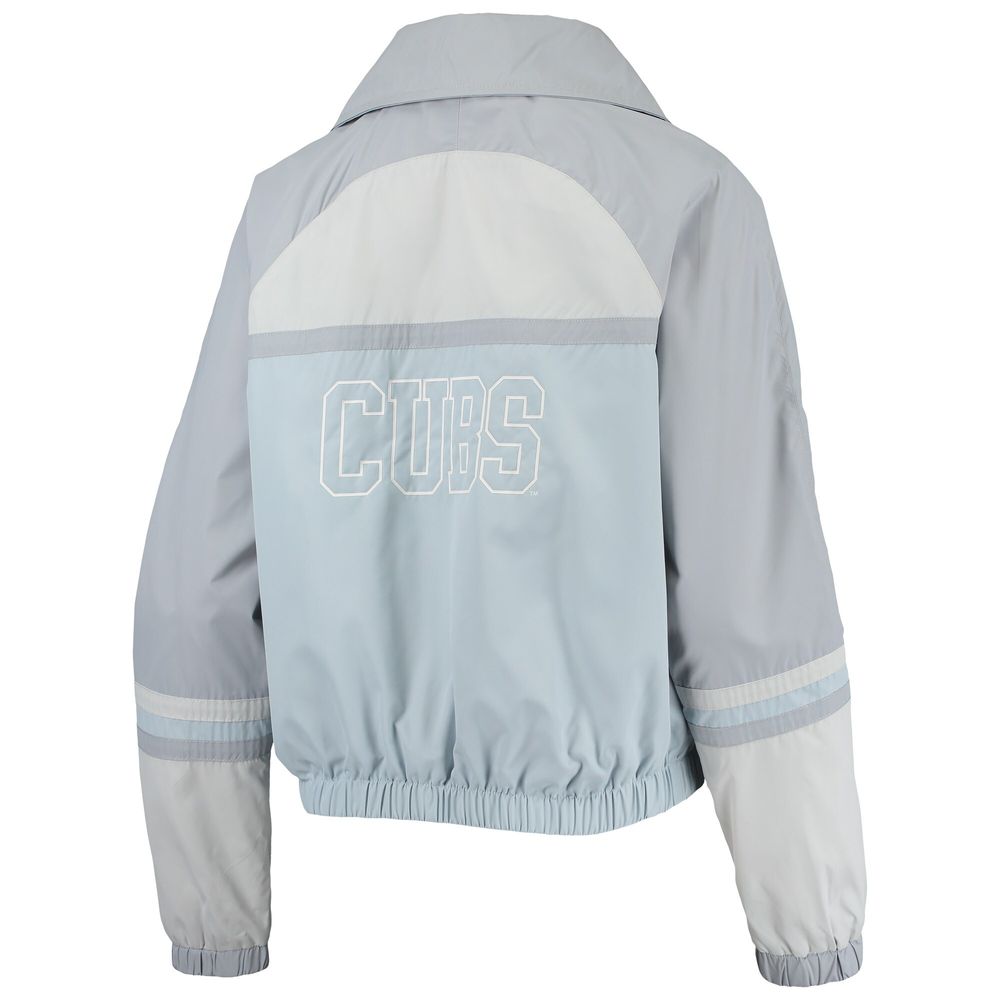 Women's The Wild Collective Royal Chicago Cubs Colorblock Track Raglan Full-Zip Jacket