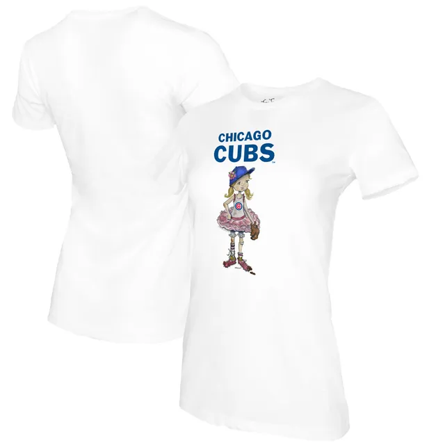 Lids Chicago Cubs Tiny Turnip Women's Baseball Bow T-Shirt - White