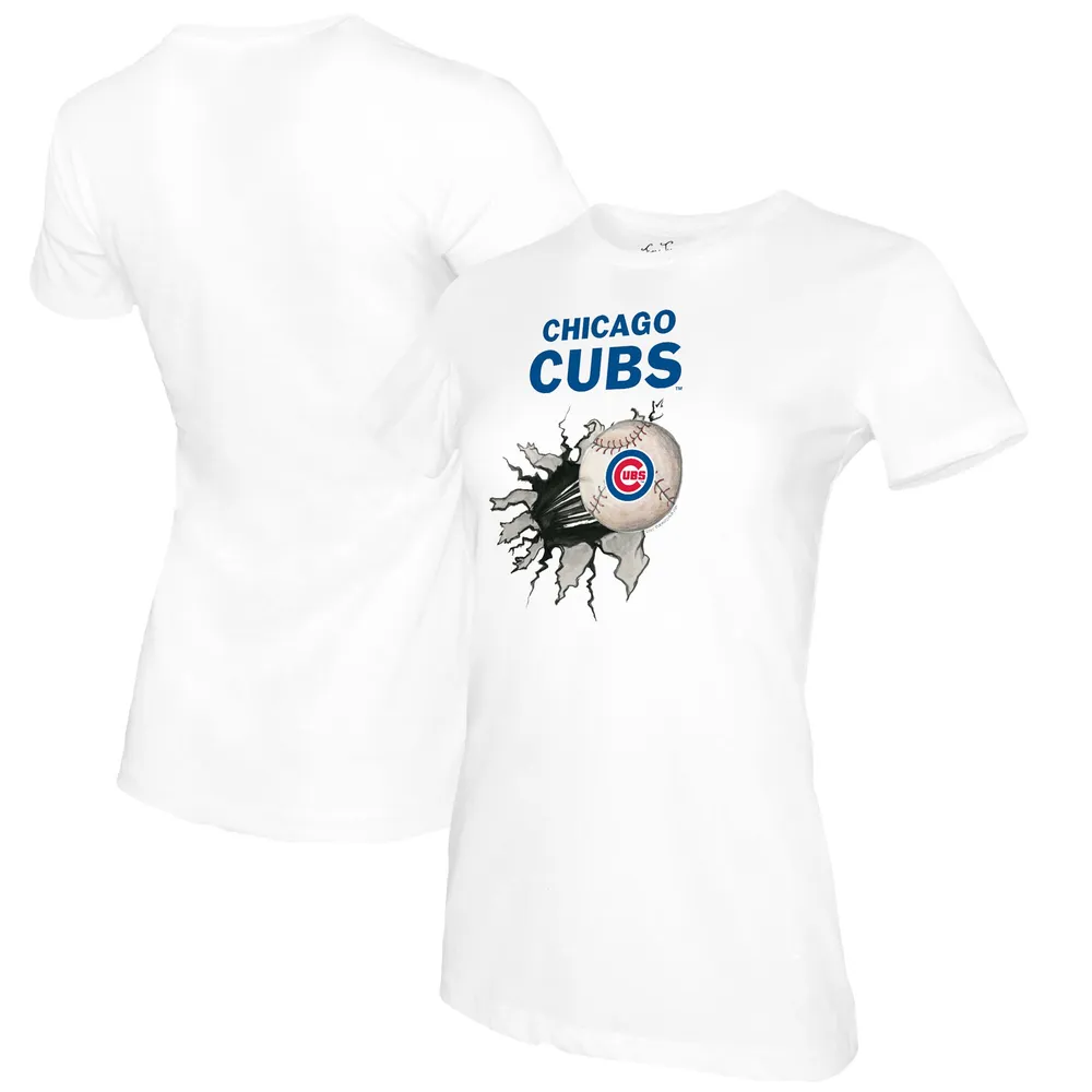 Lids Chicago Cubs Tiny Turnip Toddler Baseball Bow T-Shirt - White