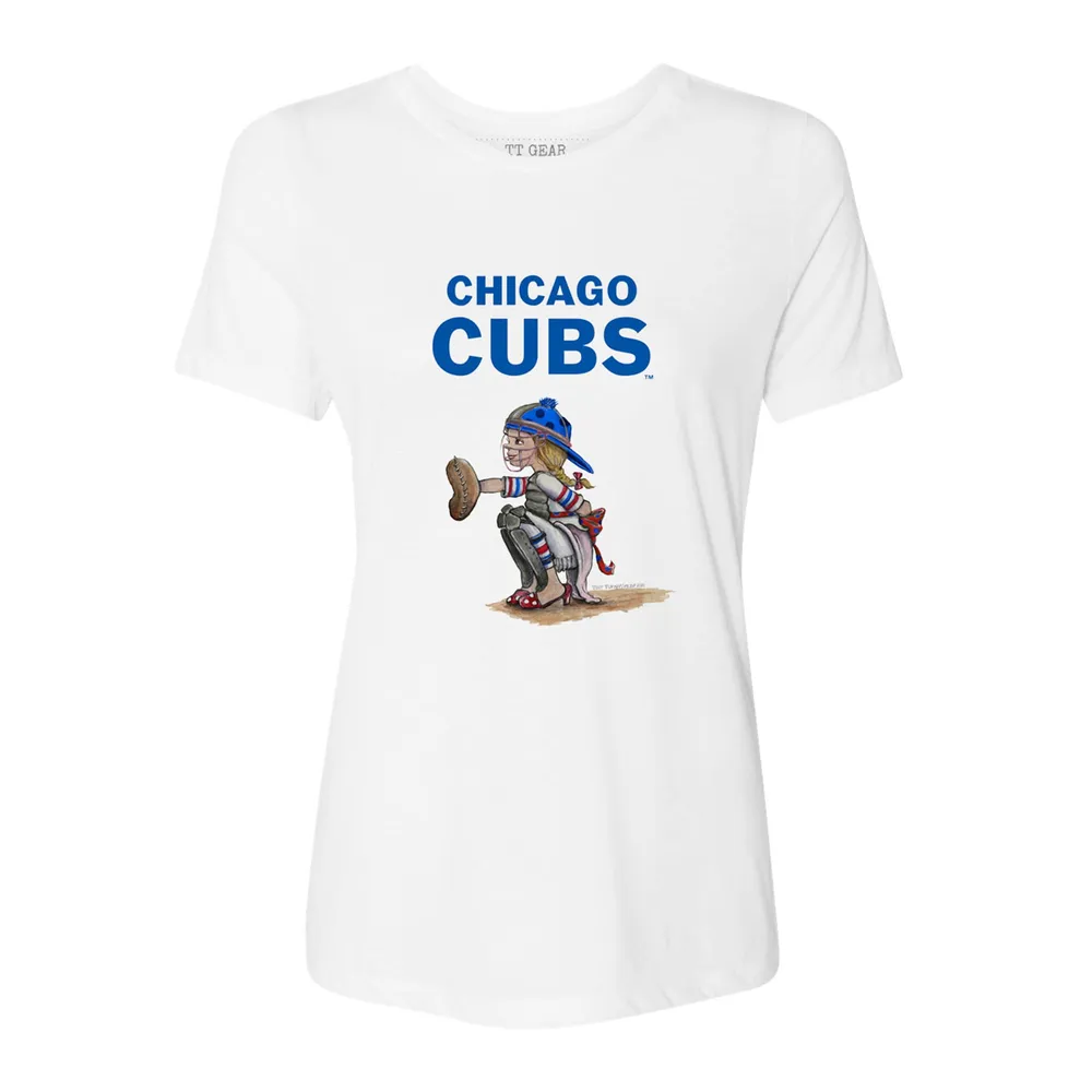 Lids Chicago Cubs Tiny Turnip Women's Kate the Catcher T-Shirt - White