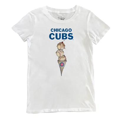 Chicago Cubs Tiny Turnip Women's Triple Scoop T-Shirt - White